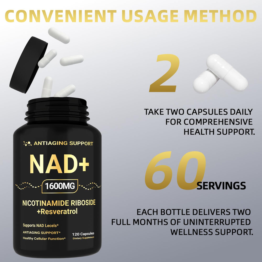 ANTIAGING SUPPORT vegan non-GMO label visible on the bottle.