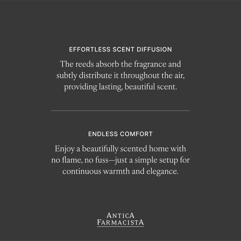 Antica Farmacista glass vessel and cap highlight craftsmanship and elegance.