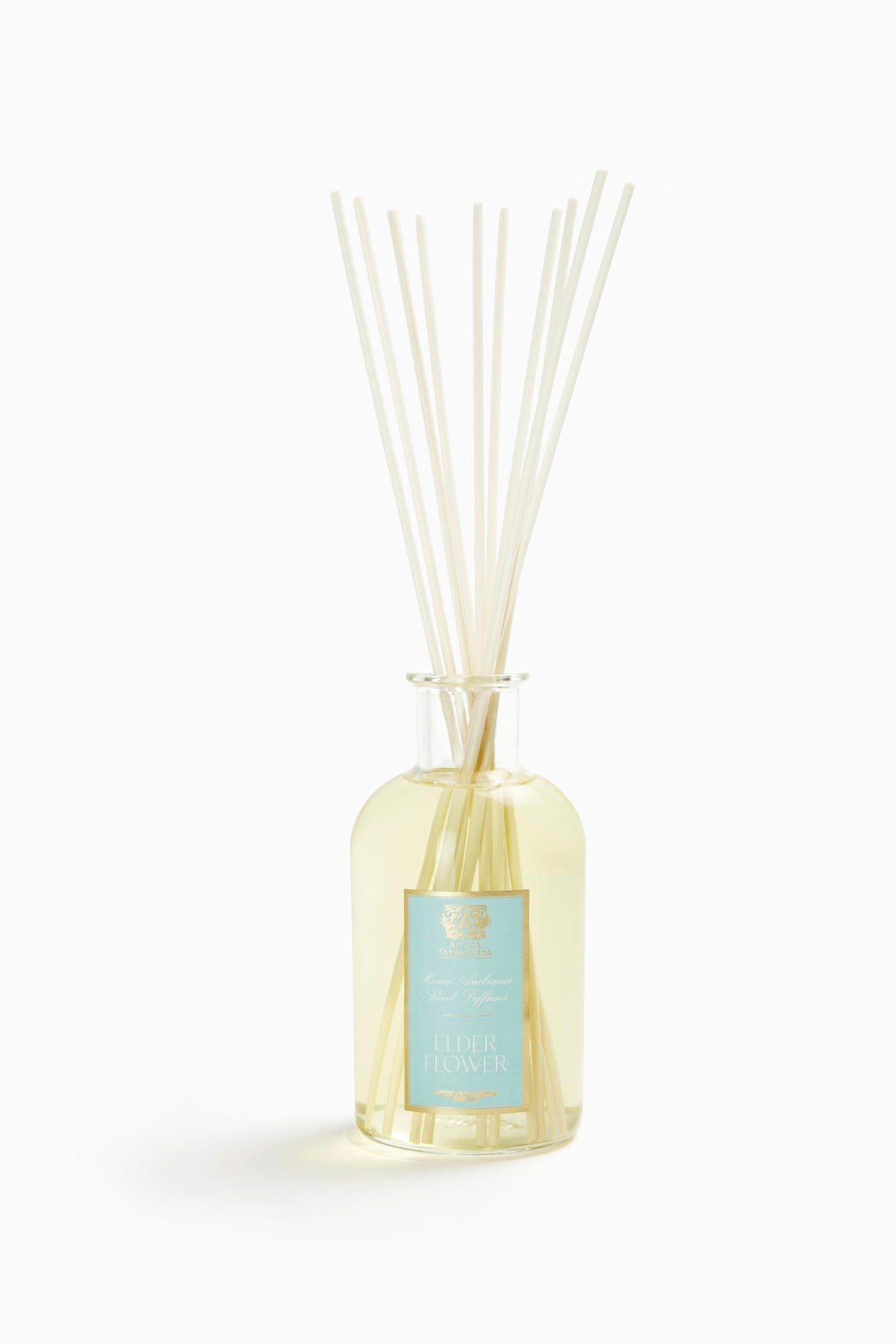 Antica Farmacista Home Ambiance Diffuser bottle with elderflower scent for a long-lasting home aroma.