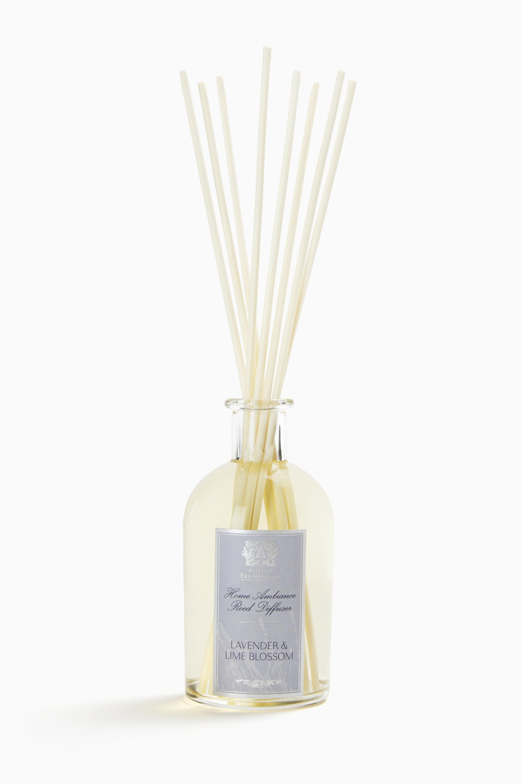 Antica Farmacista Home Ambiance Diffuser bottle with Lavender & Lime Blossom delivering refined ambience.