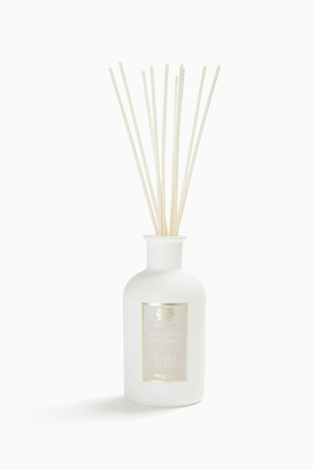Antica Farmacista Home Ambiance Diffuser bottle and reeds delivering long-lasting scent.