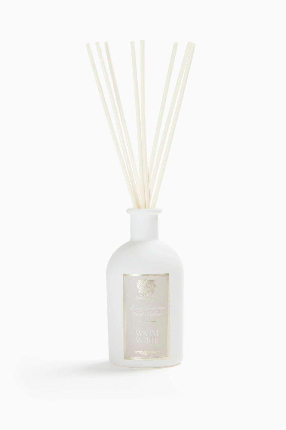 Antica Farmacista Home Ambiance Diffuser warm white bottle delivering a luxurious, long-lasting scent.