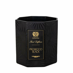 Antica Farmacista Prosecco Black candle in glass creates a sparkling, inviting ambiance.