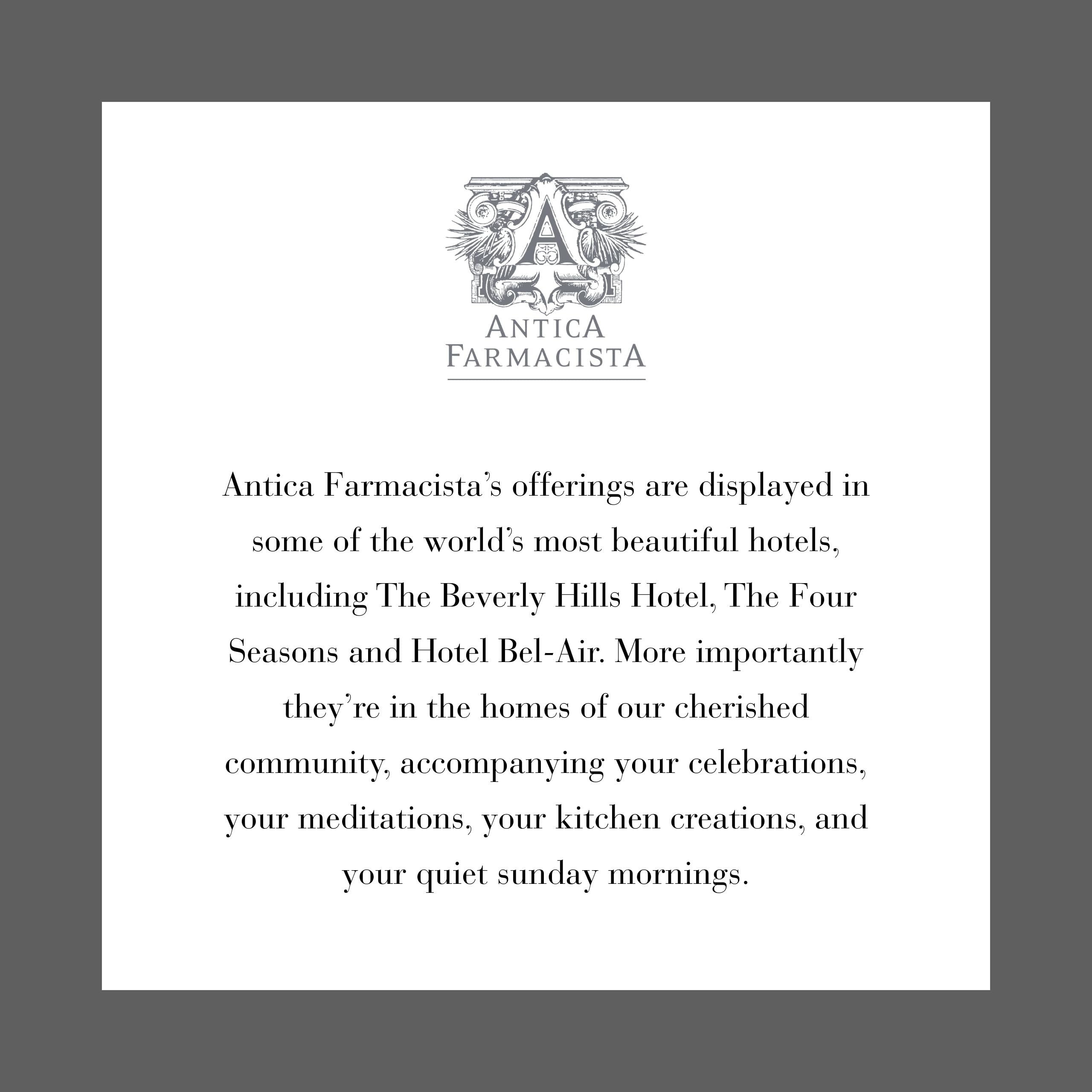 Antica Farmacista Santorini 9 oz candle showing long 60-hour burn time