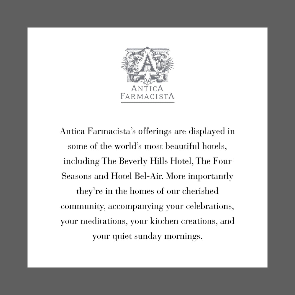 Antica Farmacista Santorini 9 oz candle showing long 60-hour burn time