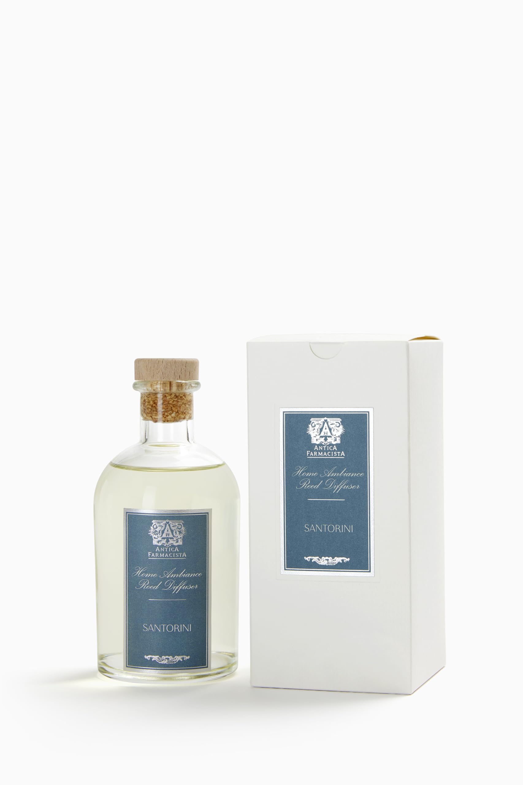 Antica Farmacista Santorini diffuser reeds conveying rich aroma throughout rooms.