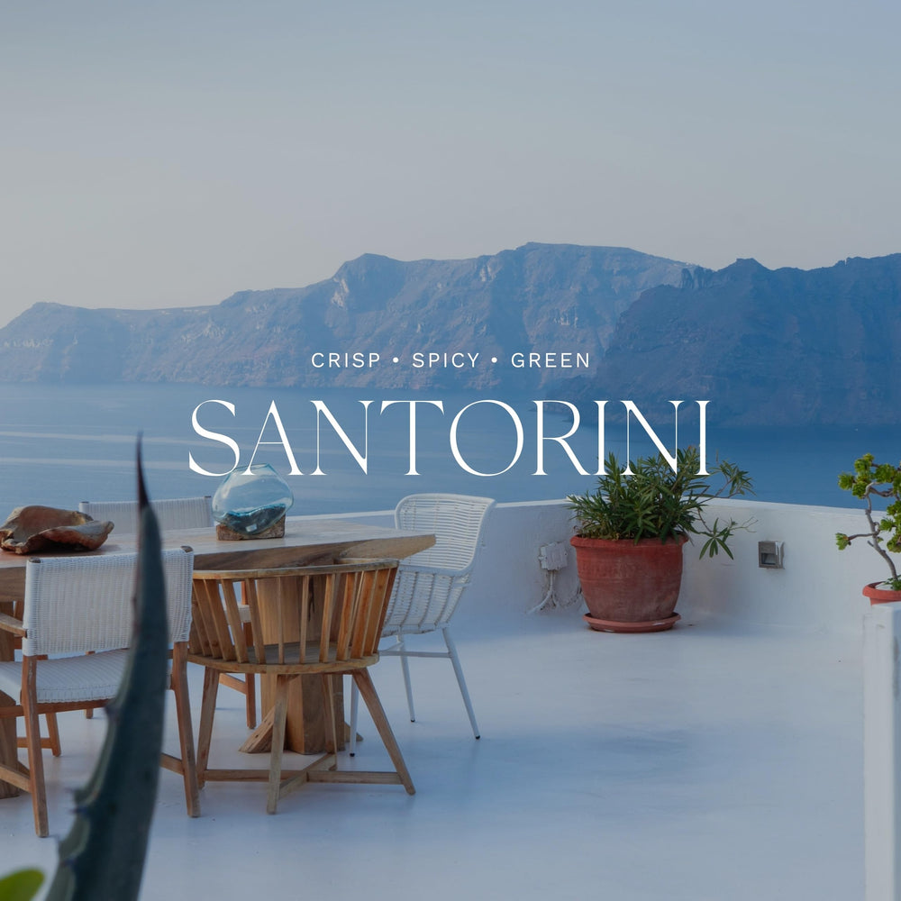 Antica Farmacista Santorini gift box with pearlescent texture, ideal for gifting