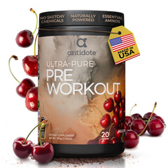 Antidote Clean Pre-Workout Wild Cherry tub ready for your next workout session with clean energy.