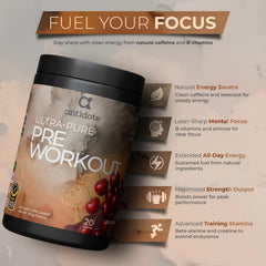 Antidote pre-workout wild cherry serving scoop showing precise measure for consistent dosing.