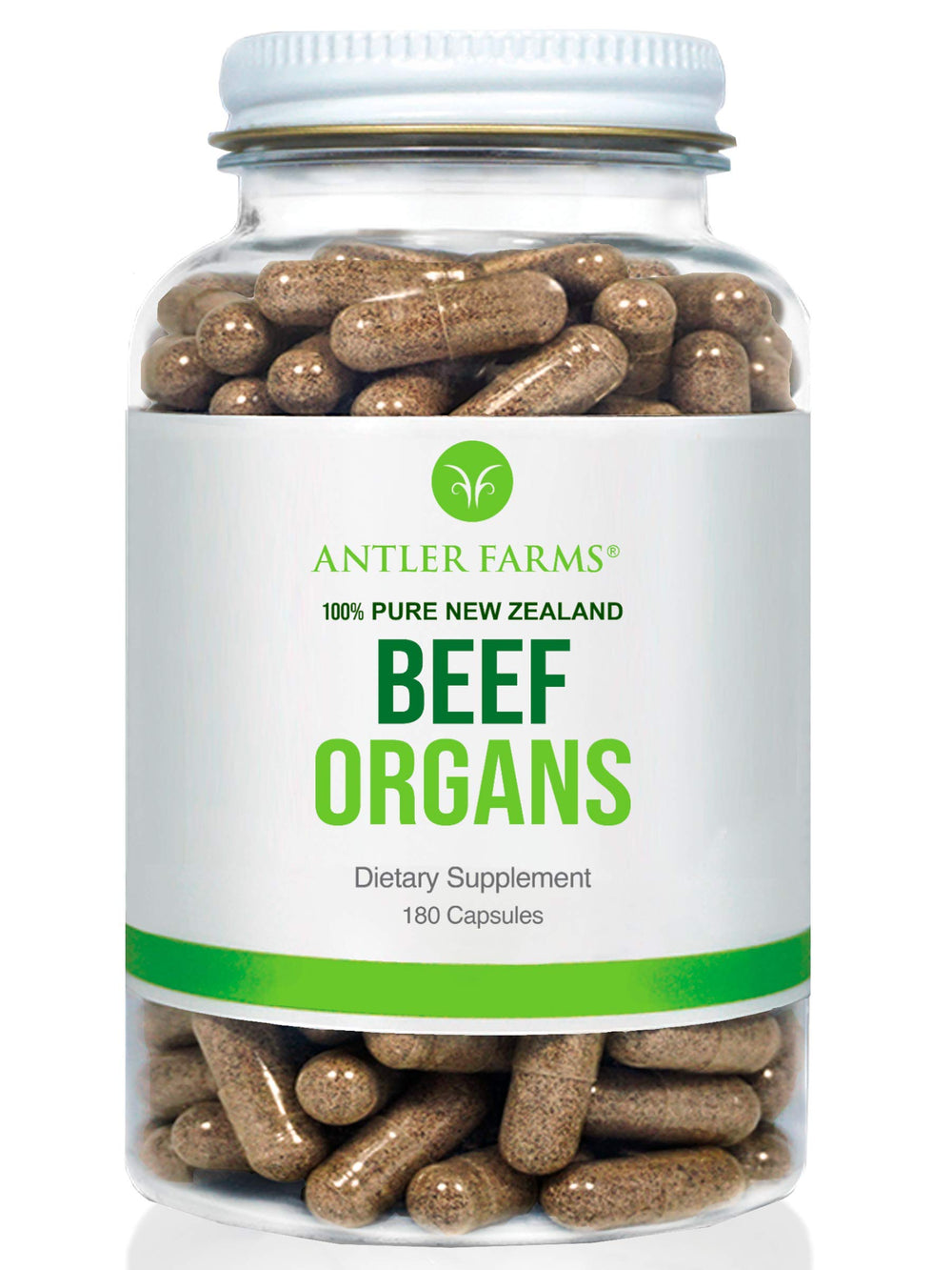 Antler Farms Beef Heart capsules bottle for easy daily nutrition