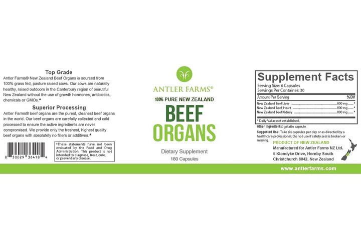 Antler Farms Beef Liver capsules close-up for nutrient-dense daily support