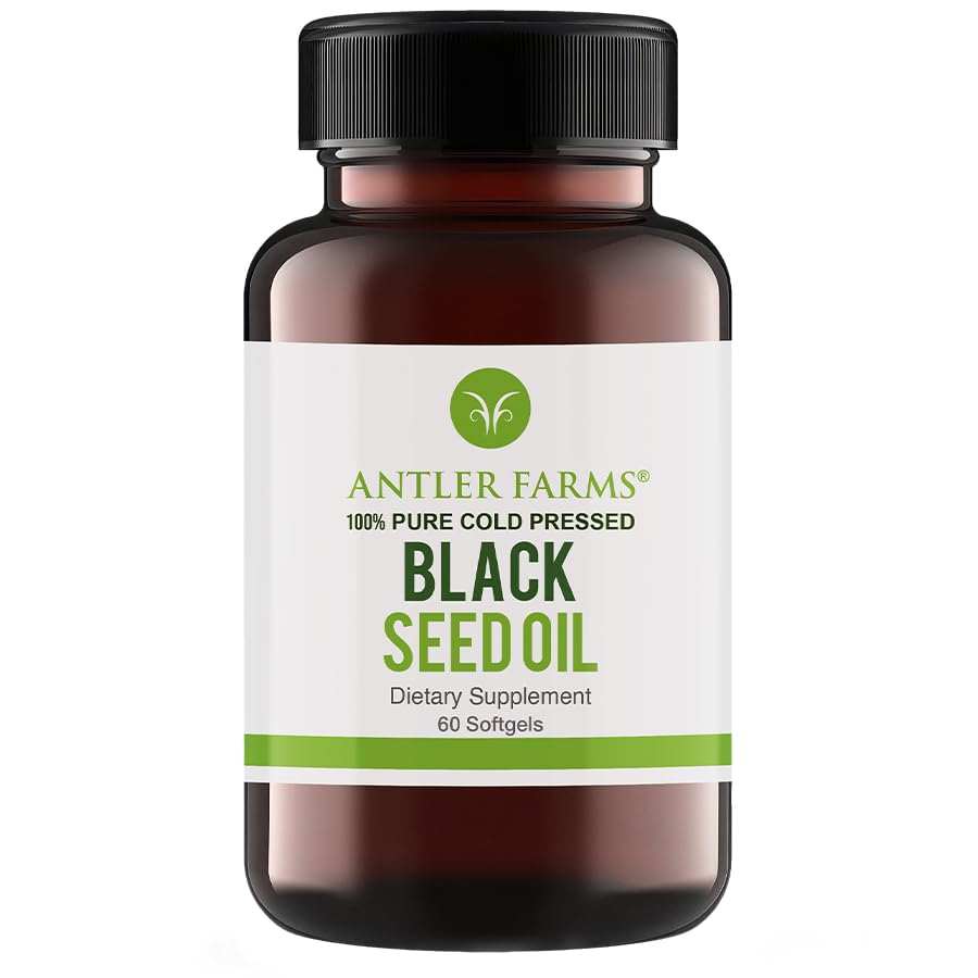 Antler Farms black seed oil softgels bottle ready for daily wellness routine