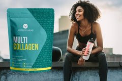 Antler Farms Collagen Powder nutrition facts label, hydrolyzed peptides for quick absorption.