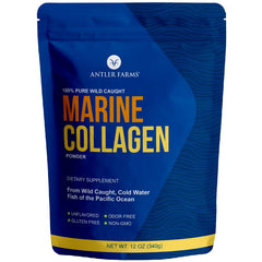 Antler Farms Marine Collagen bottle front, pure quality signal for daily protein support