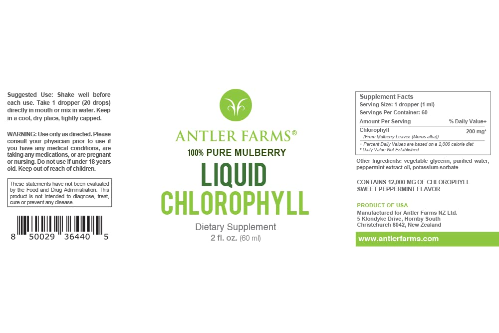 Antler Farms mulberry leaf source chlorophyll highlights natural origin