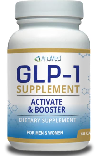 AnuMed GLP-1 bottle front with vegan capsules for daily metabolic support
