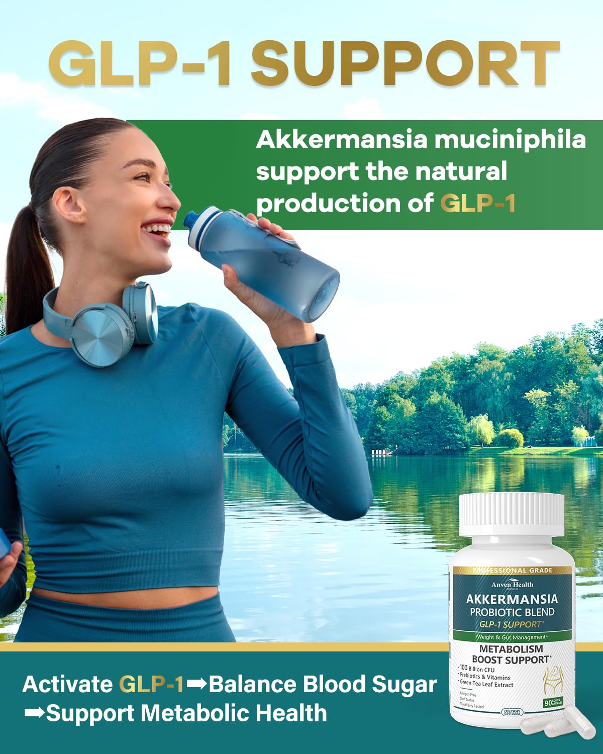 Anven Health GLP-1 bottle label demonstrating clean, non-GMO formulation you can trust.