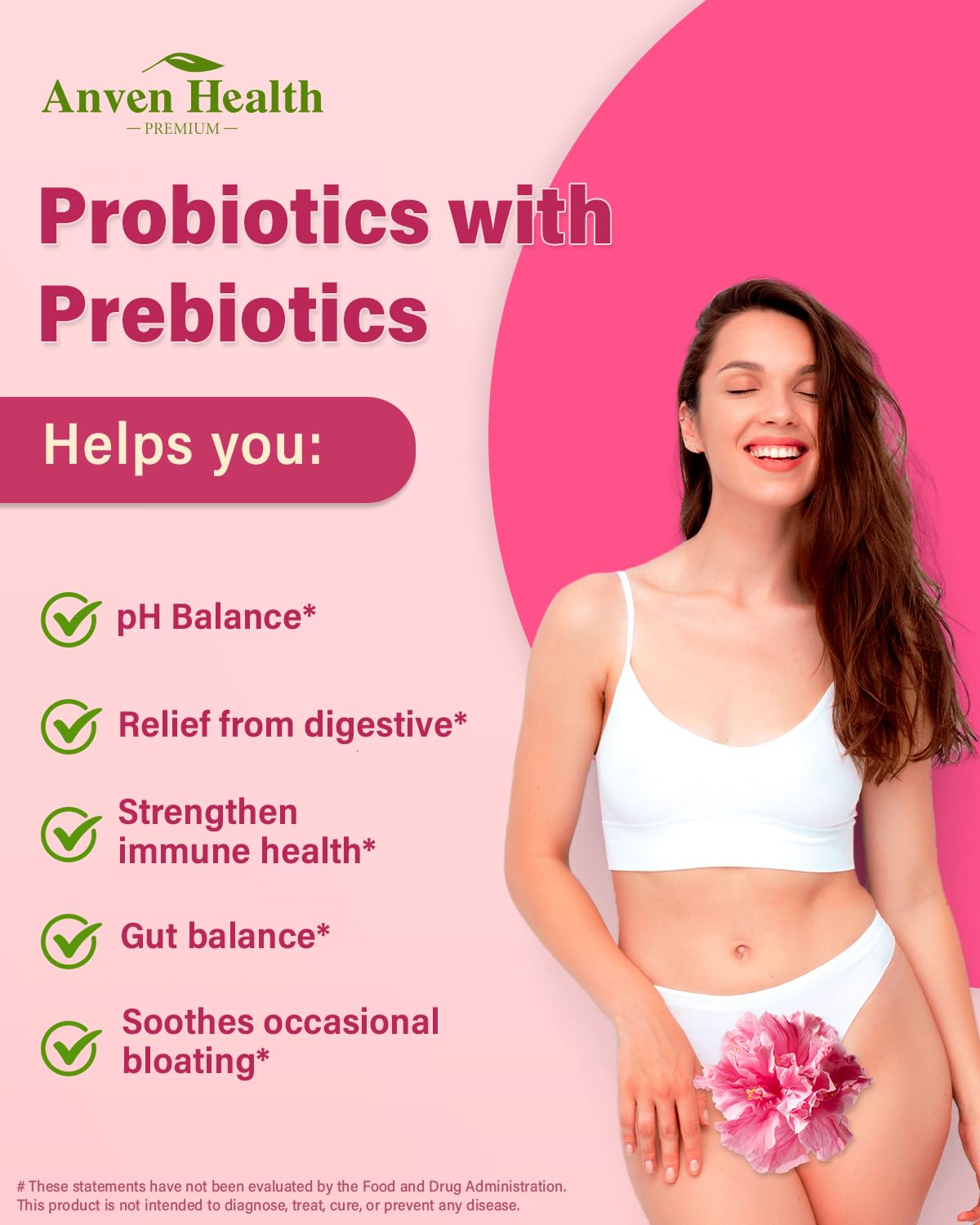 A pour of Anven Health Probiotics capsules illustrating daily gut support
