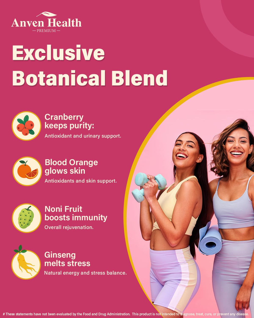 Cranberry and D-Mannose blend in Anven Health Probiotics for urinary health