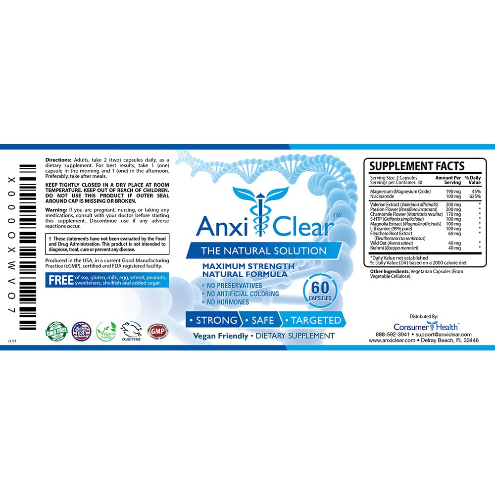 AnxiClear Day Formula bottle cap close-up for quick daily dosing