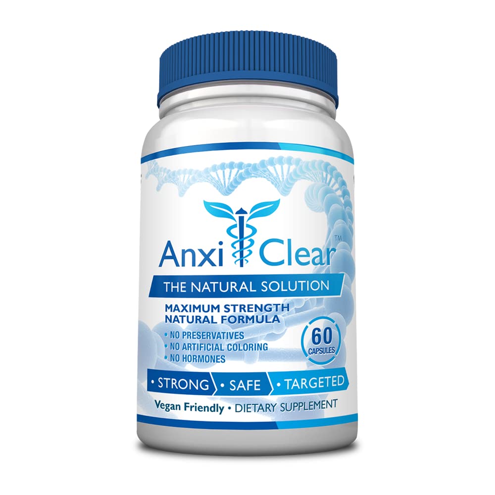 AnxiClear Day Formula bottle front showing 60 capsules for daytime use