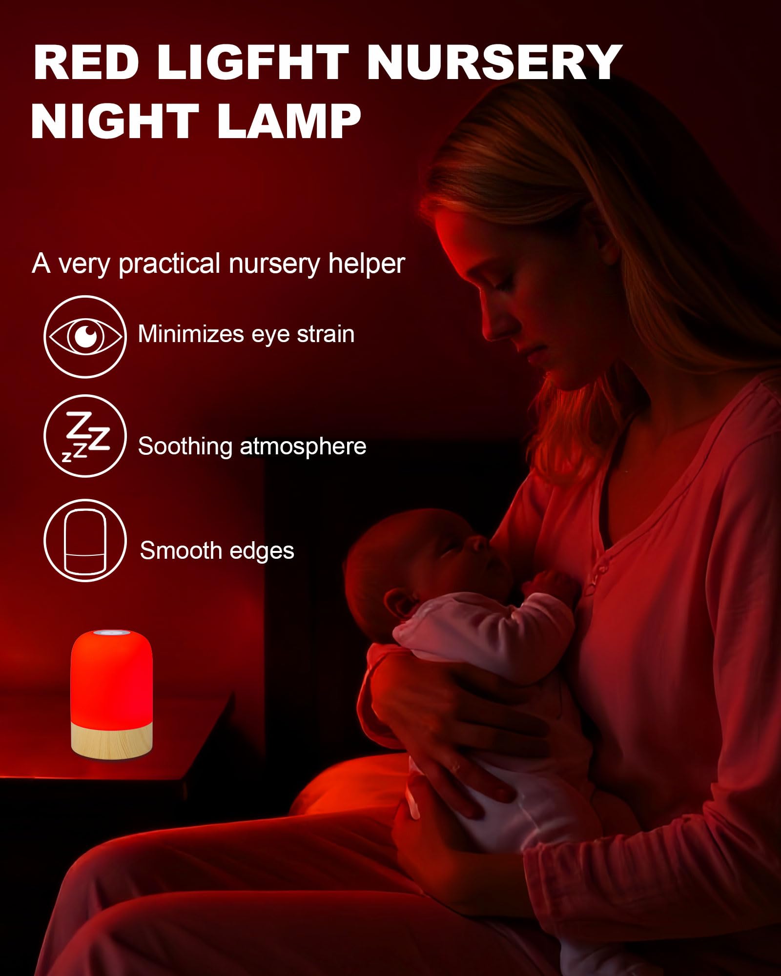 Aoife upright bedside lamp for versatile room placement