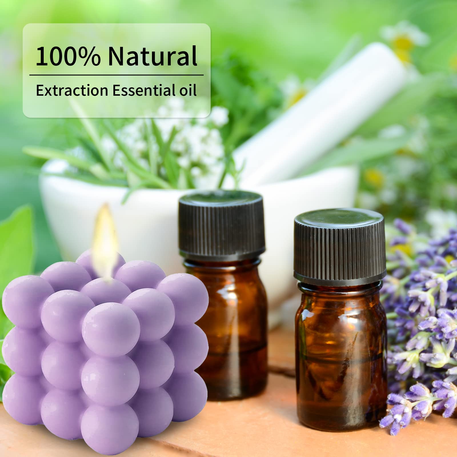 Aokala bubble candle purple Lavender offers soothing mood for relaxation.