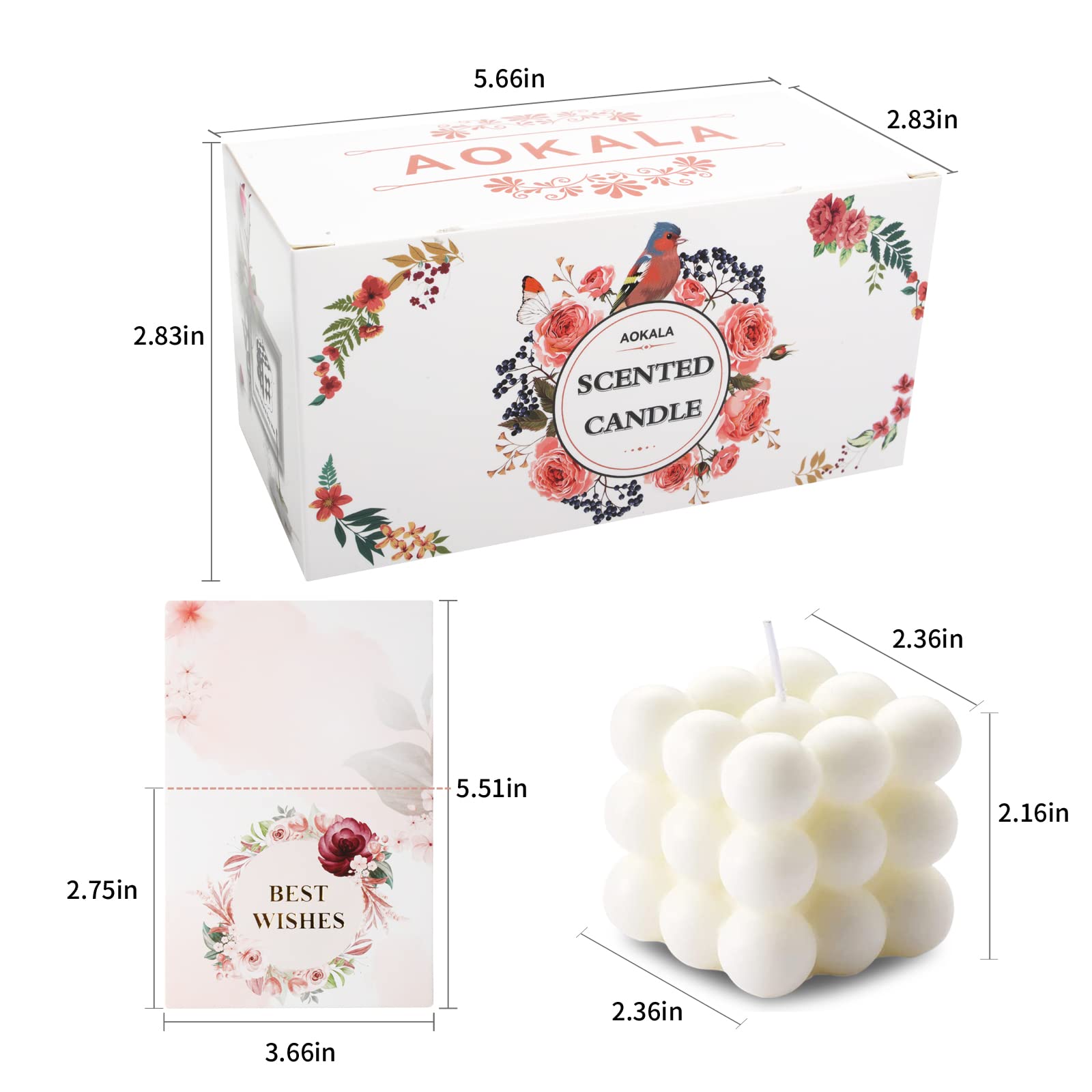 Aokala bubble candle room decor shot shows modern cube aesthetic lighting.