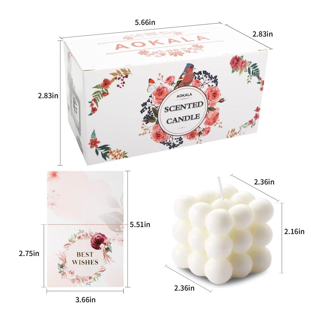 Aokala bubble candle room decor shot shows modern cube aesthetic lighting.