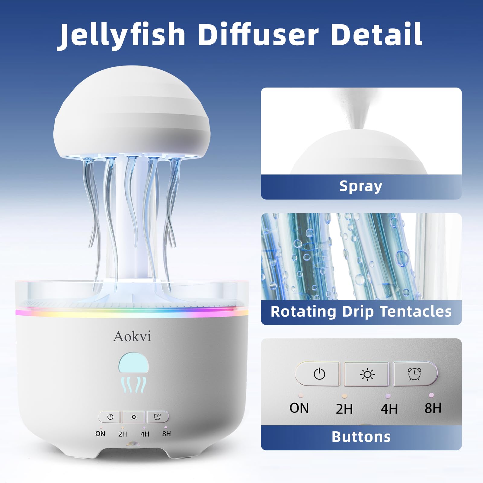 Aokvi Jellyfish Diffuser in a bedroom creating ambient atmosphere
