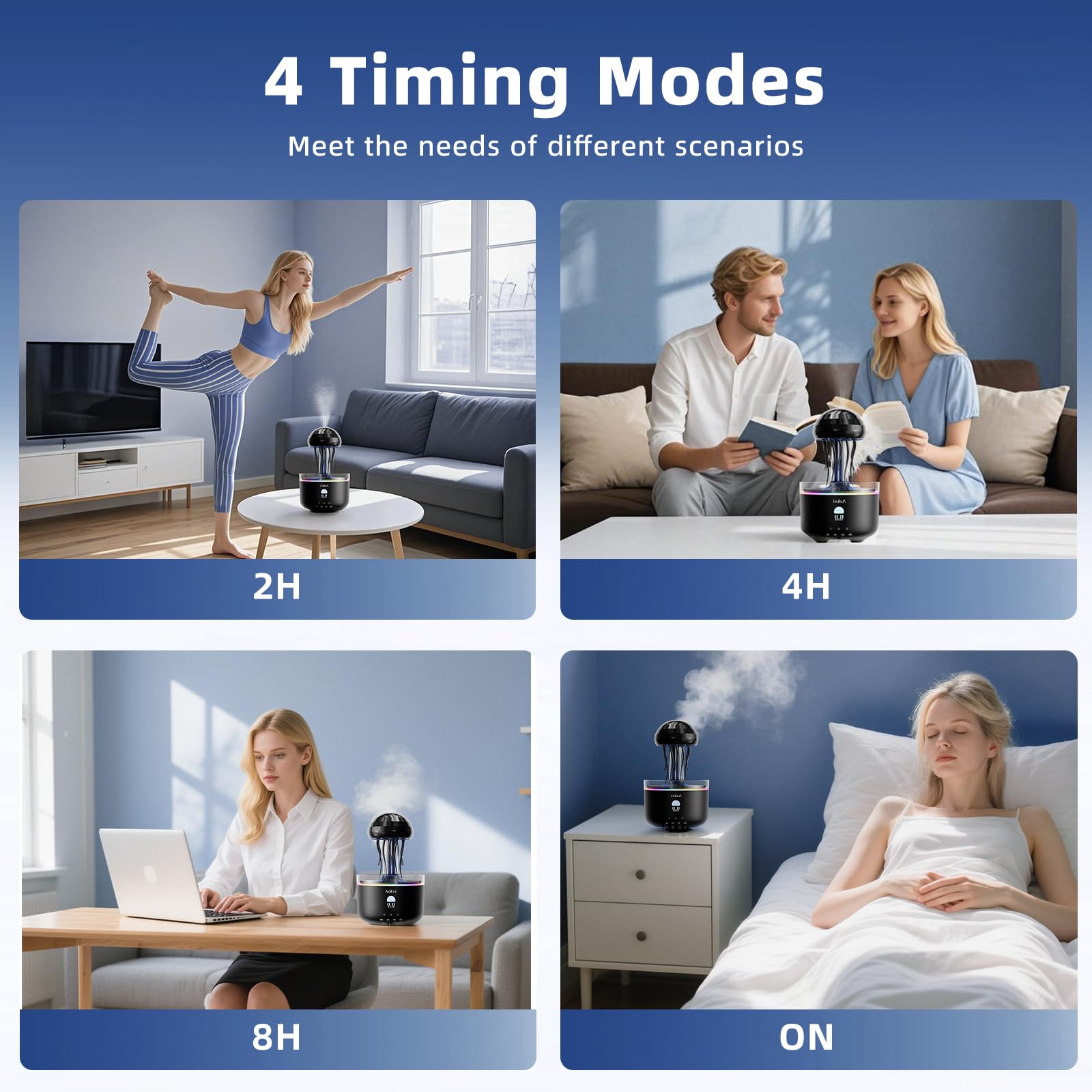 Aokvi Jellyfish Diffuser timer function supports flexible diffusion intervals