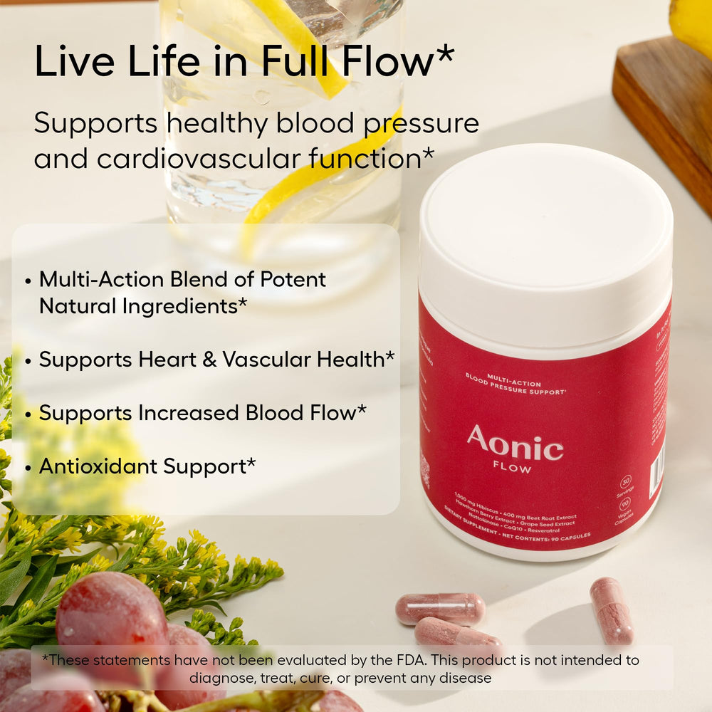 AONIC Flow hibiscus flowers illustrating antioxidant-rich blend