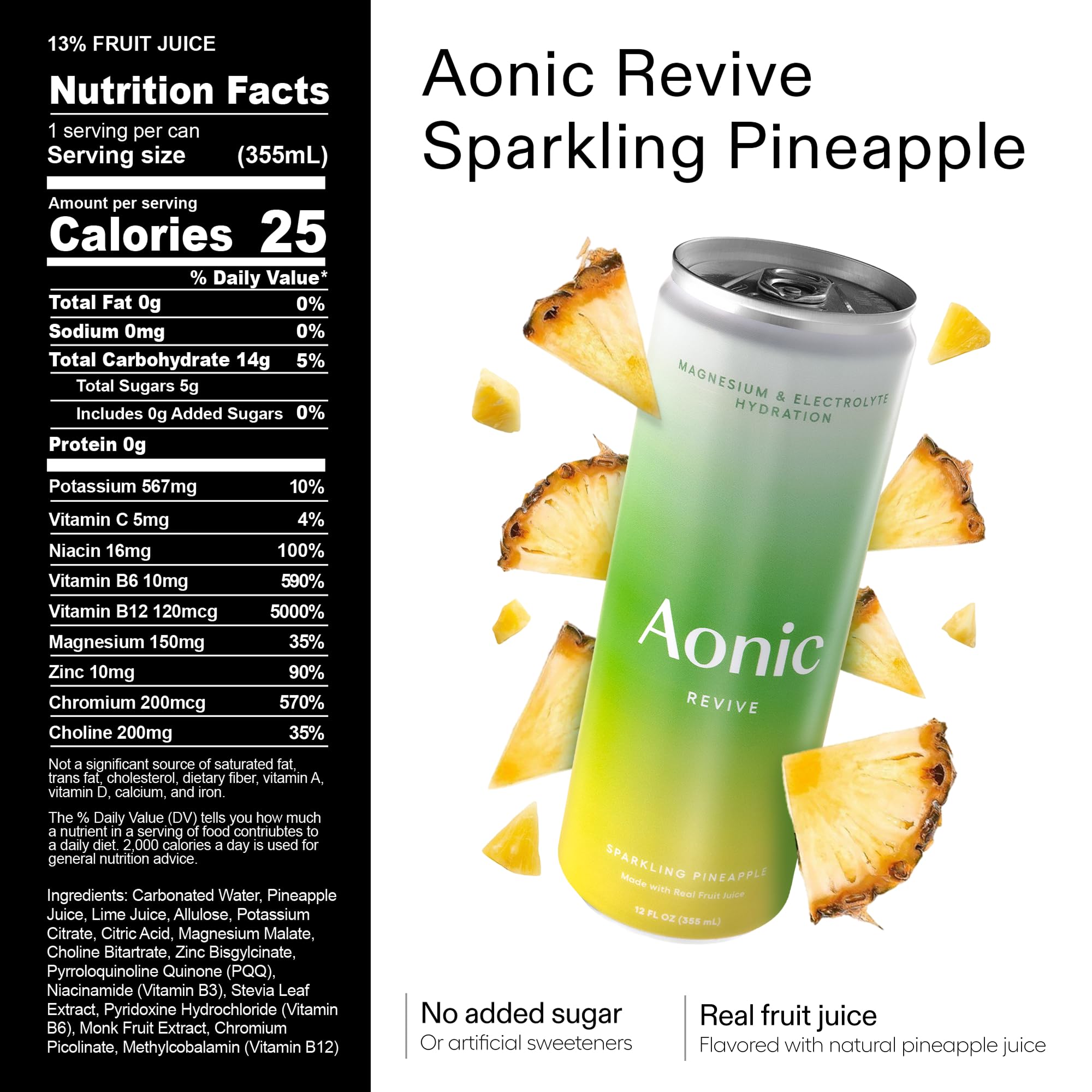 AONIC Revive orange-passionfruit can on ice showing real fruit juice flavor