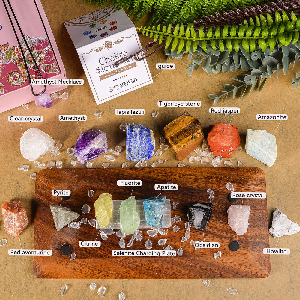 AOOVOO colorful gemstones bundle for decorative grids and meditation