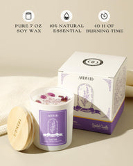 AOOVOO crystal-inside candle with crystals for enhanced relaxation.