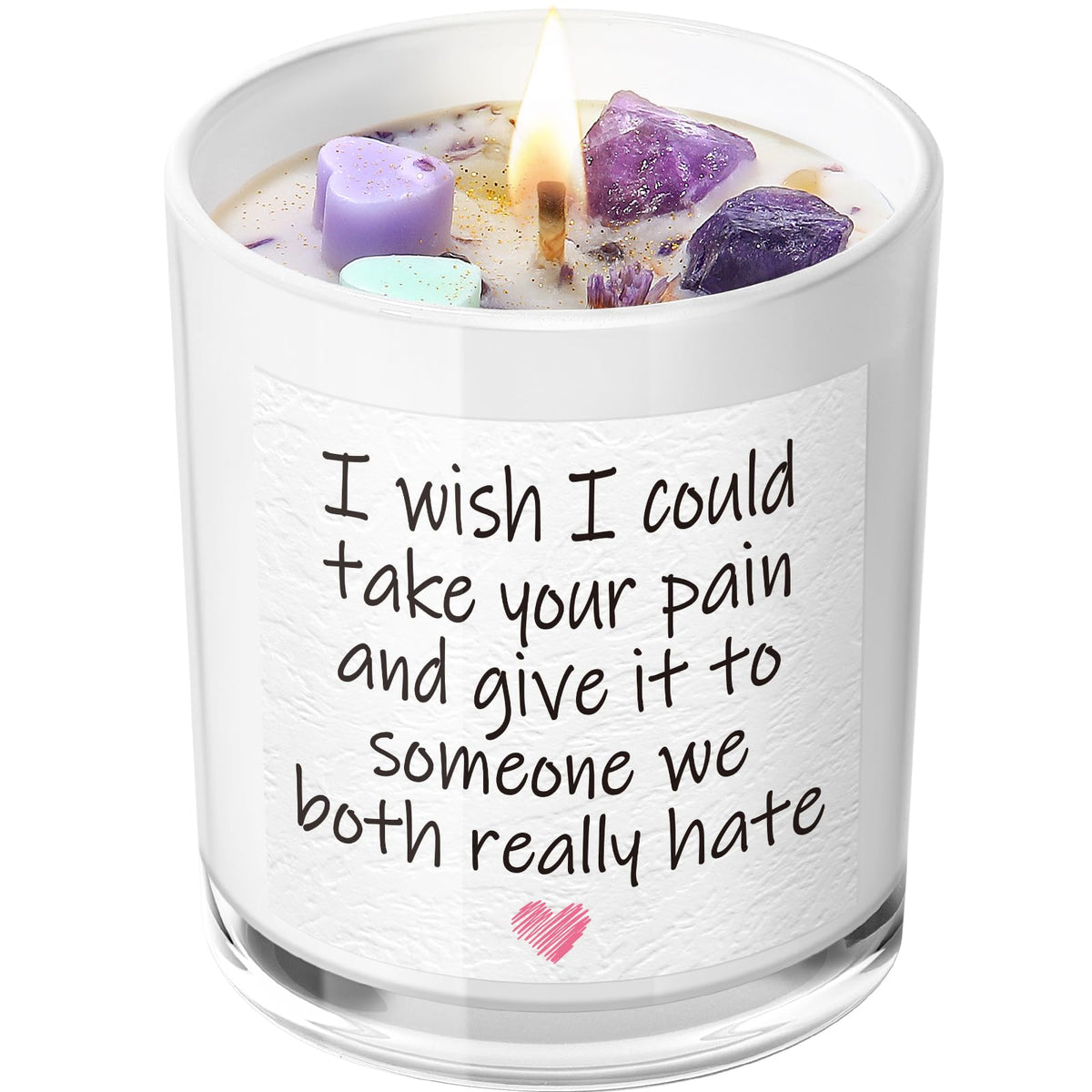 AOOVOO Get Well Candle with healing crystals inside for calming ambiance