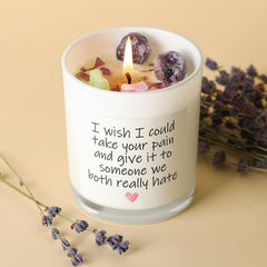 AOOVOO Gift box with amethyst crystals and heart-shaped wax accents