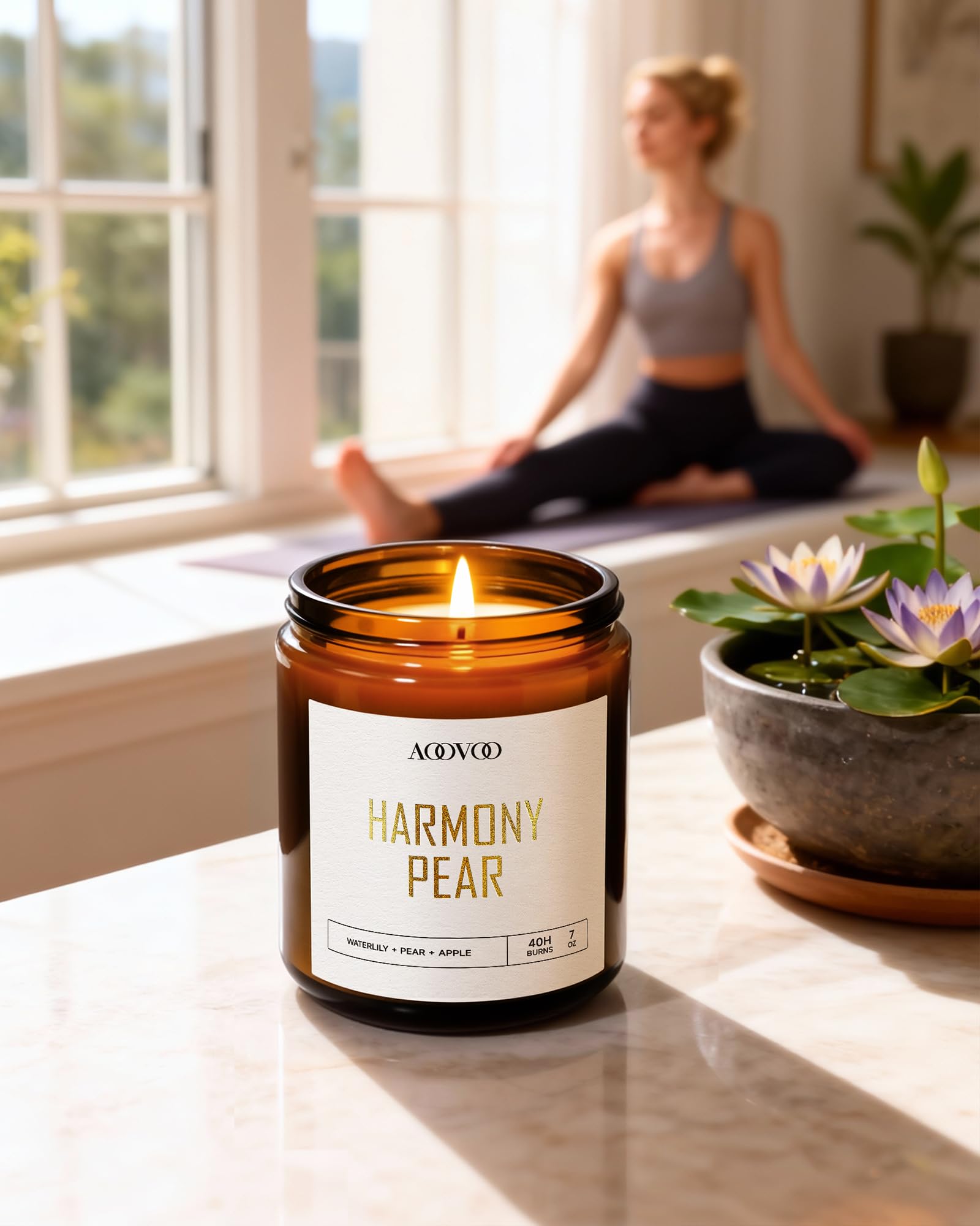 AOOVOO Healing Candle Set Total display, four scents shown beautifully