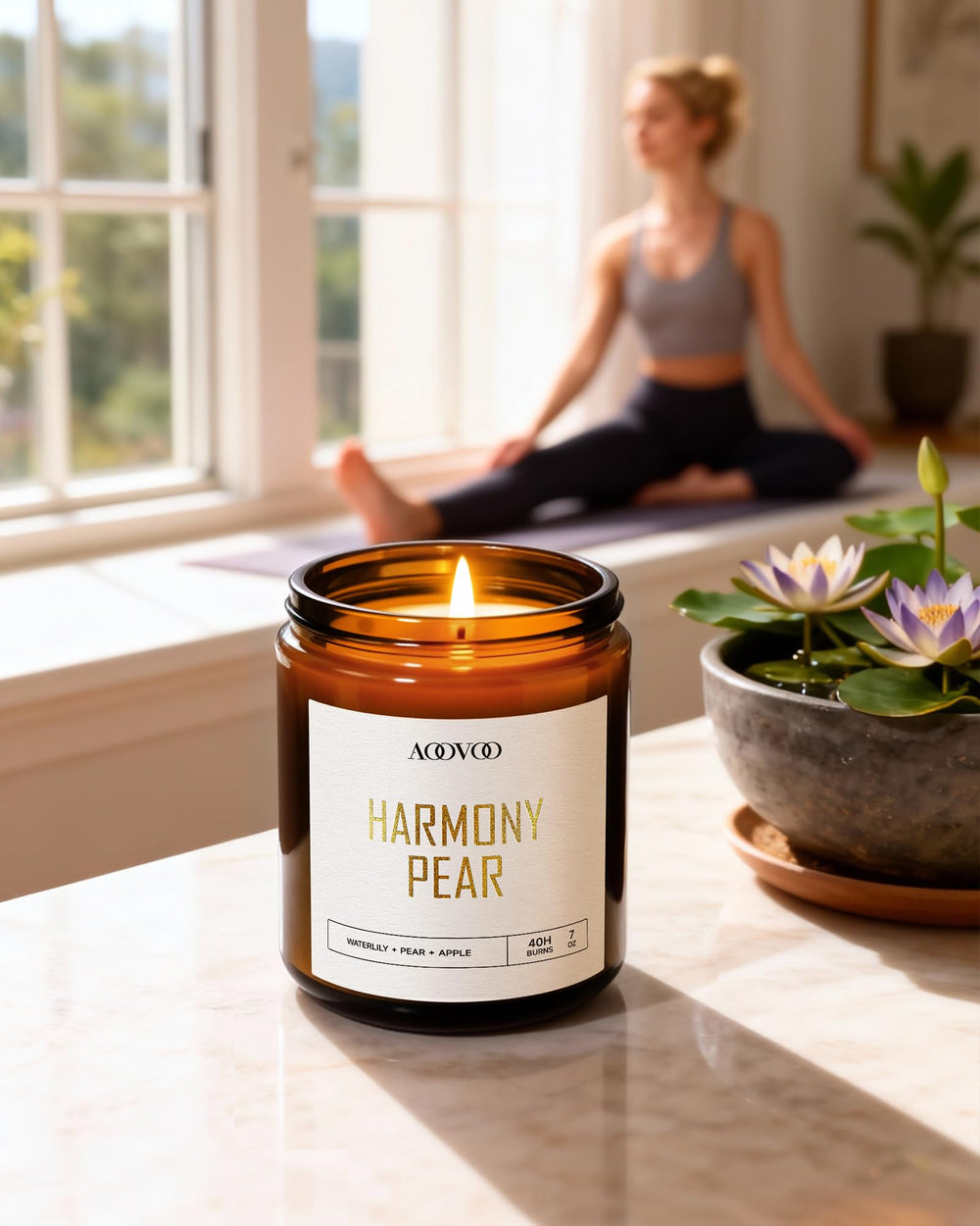 AOOVOO Healing Candle Set Total display, four scents shown beautifully