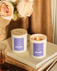 AOOVOO Lavender Candles with dried flowers add elegant decor and scent.