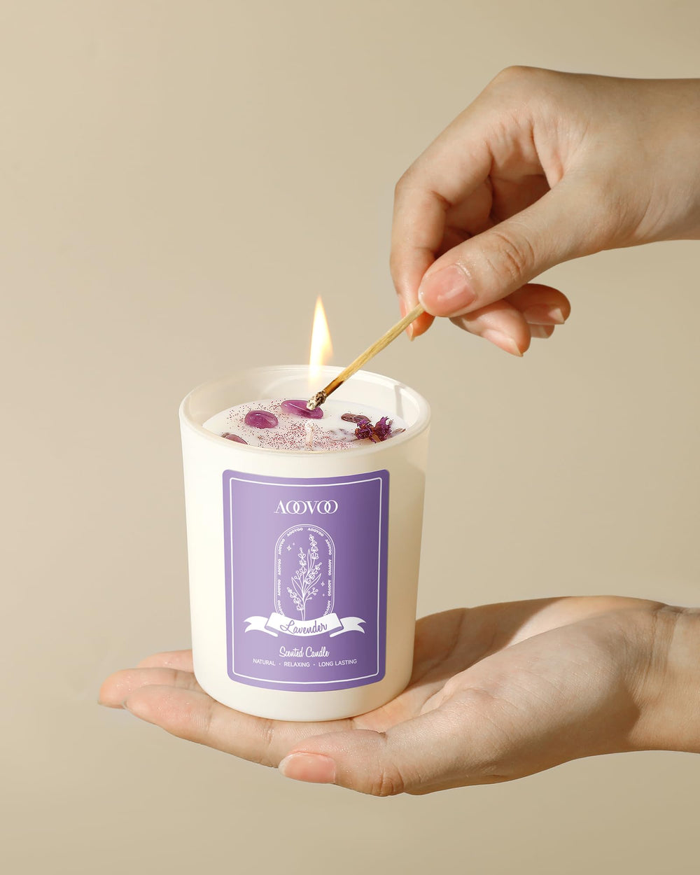 AOOVOO lead-free wick candle provides safer, steadier burning experience.