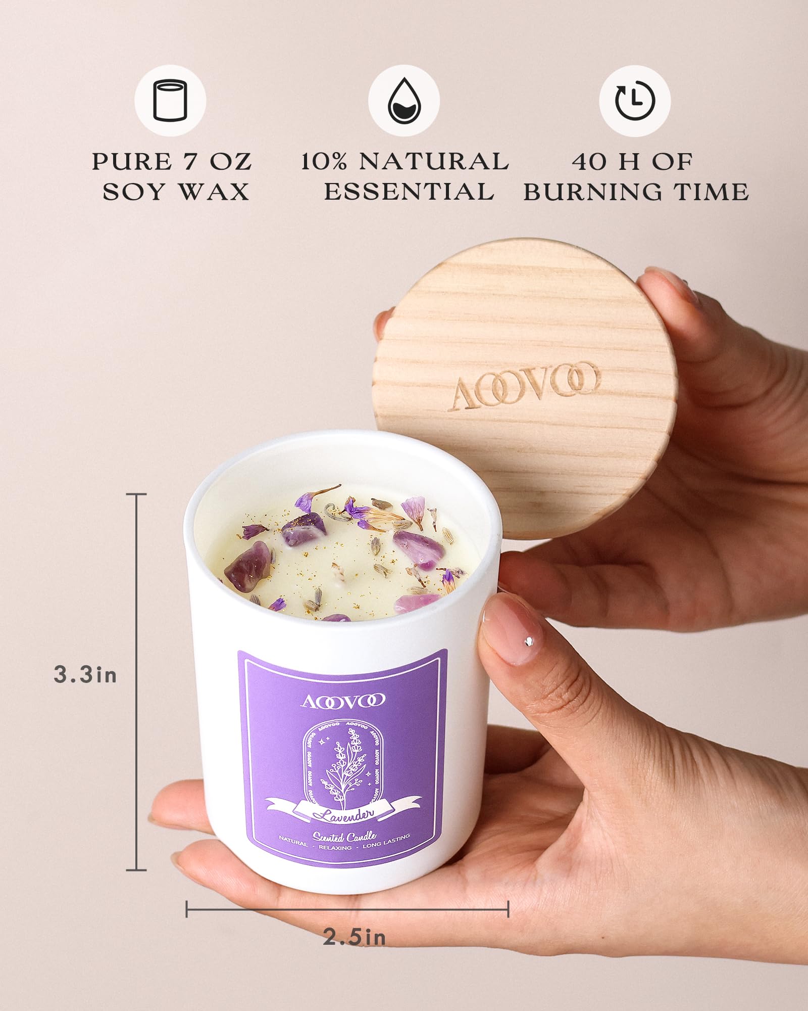 AOOVOO long burn time provides enduring fragrance.