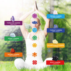 AOOVOO raw chakra stones collection for tactile grounding during Reiki and yoga