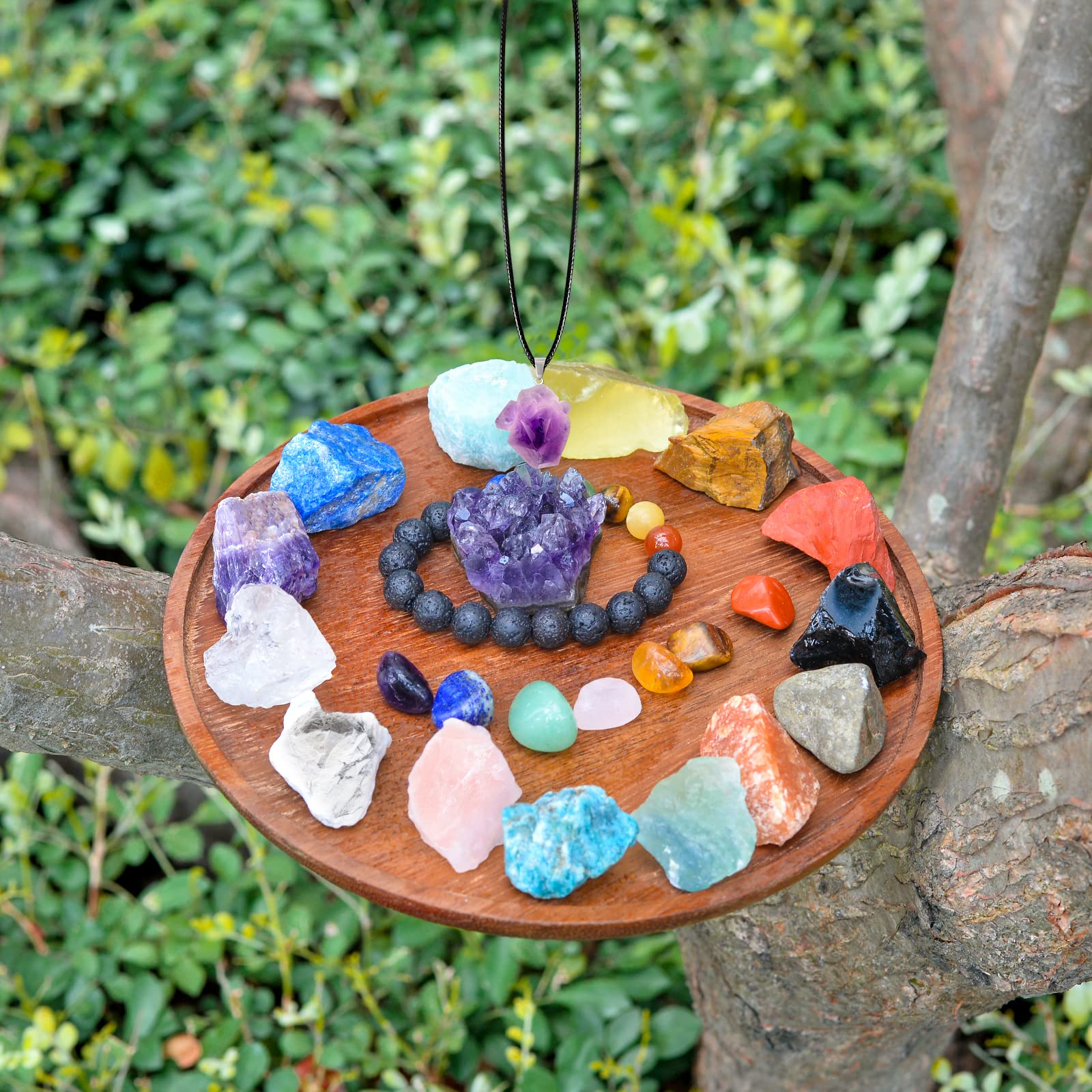 AOOVOO selenite plate to cleanse and recharge crystals.