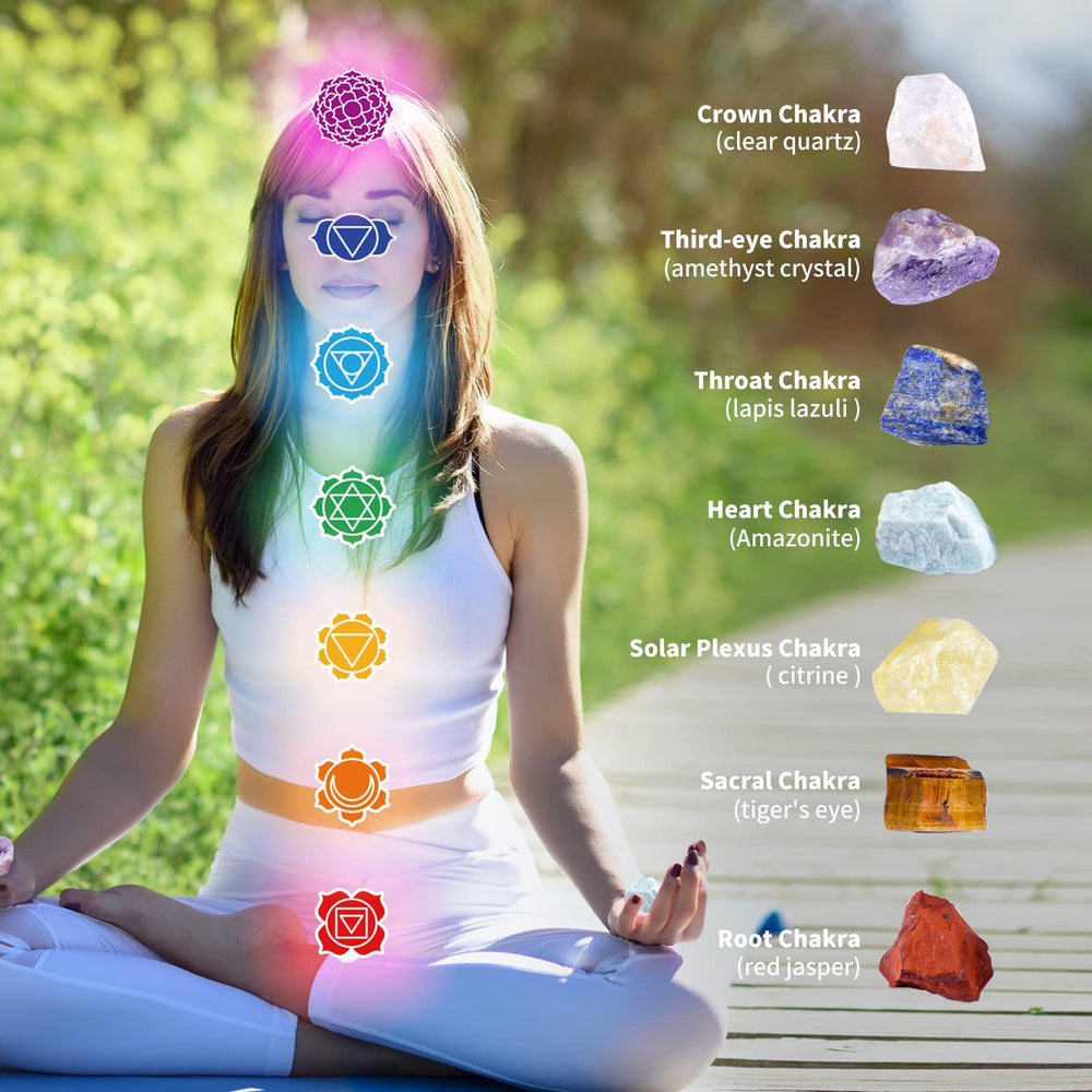 AOOVOO seven-tumbled chakra stones for energetic balance.