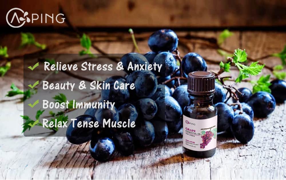 AOPING Grape essential oil used during a calming massage session.