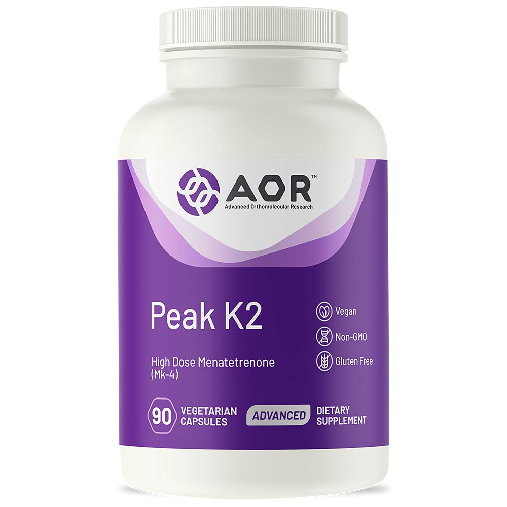 AOR Peak K2 bottle front with vegan formulation for bone support
