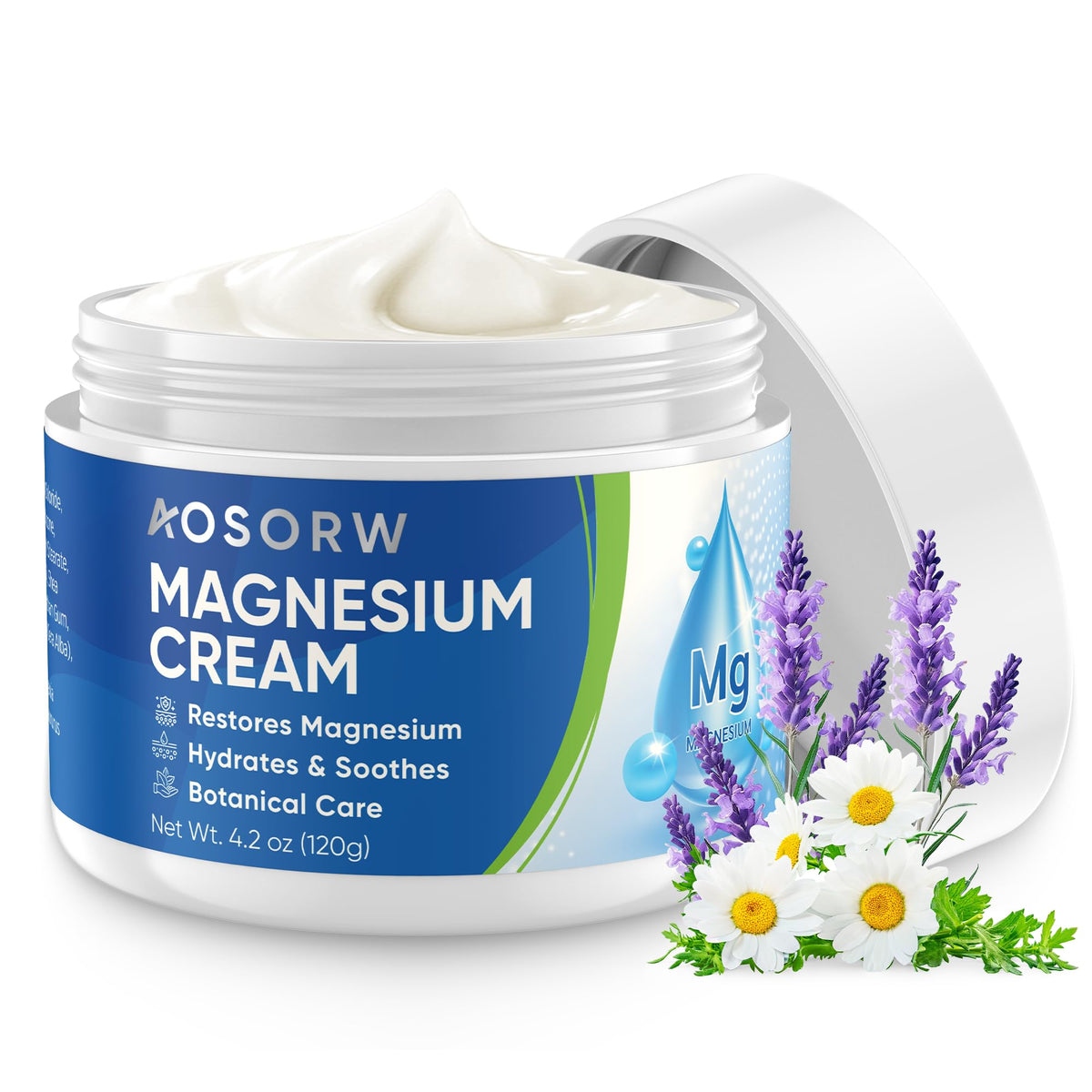 AOSORW magnesium cream bottle pour for easy, relaxing application