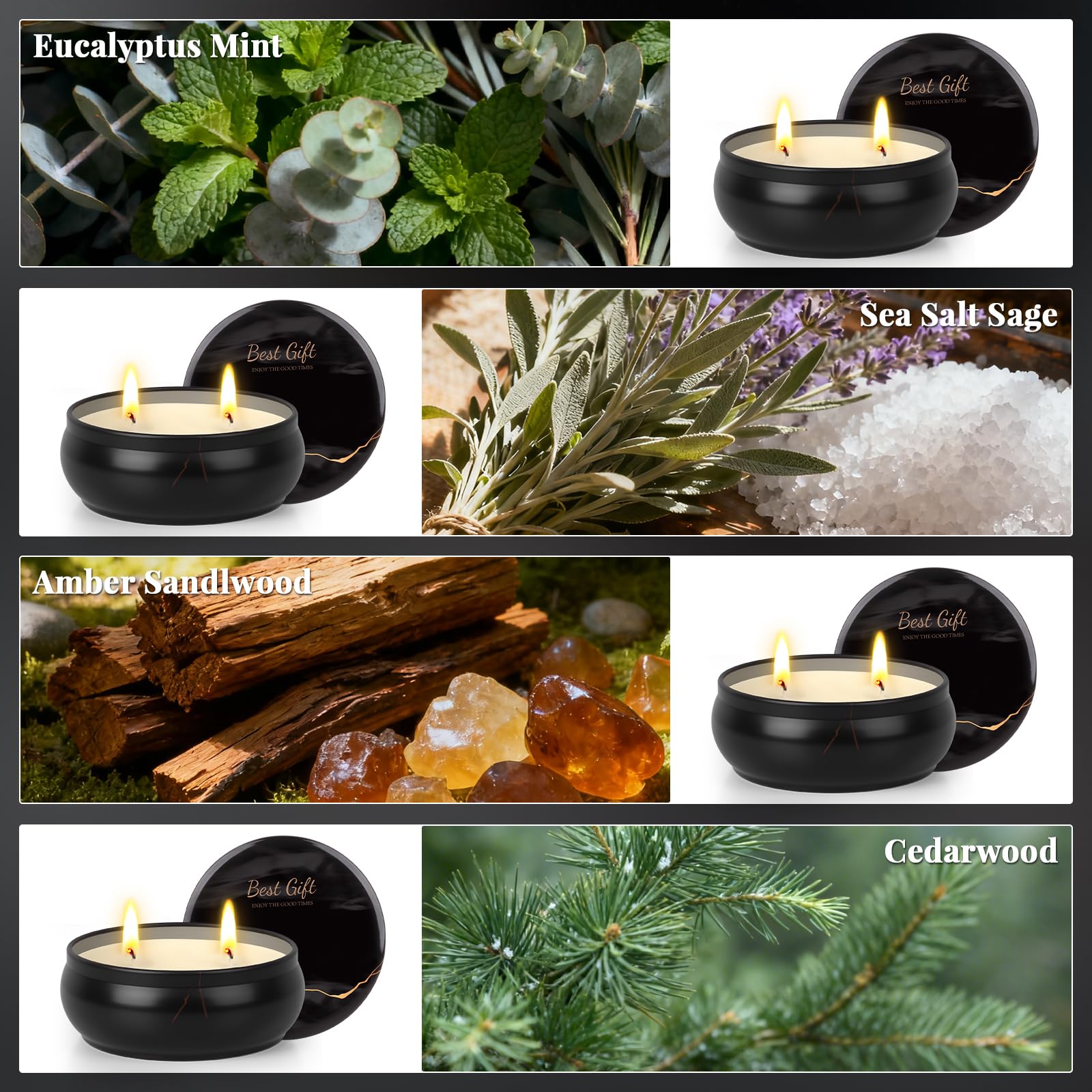 AOTOIE sea salt sage candle showing clean burn and long-lasting scent