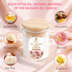 AOTOIE massage candle demonstrates pouring oil for skin nourishment after use.